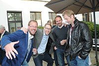Abschiedsfeier für HK-Lokalchef Herbert Gontek - von links: Marc Uthmann (stellvertetender HK-Chefredakteur), HK-Sportredakteur Philipp Kreutzer, HK-Mitarbeiter Sven Hauhart, HK-Sportrdeakteur Christian Helmig. - © Foto: Heiko Kaiser