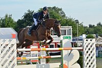 Gut in Form: Felix Haßmann konnte mit der Westfalenstute "Horse Gym´sBalance" und einergrandiosen Zeit von 58,72 Sekunden das erste Springen der Goldtour fürsich entscheiden. - © Foto: Friederike Horstmann