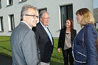 Abschiedsfeier für HK-Lokalchef Herbert Gontek - von links: Olaf Sorge (Stadt Halle), Herbert Gontek, Nicole Donath, Anne Rodenbrock-Wesselmann. - © Foto: Heiko Kaiser
