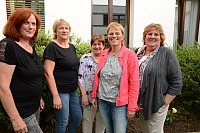 Abschiedsfeier für HK-Lokalchef Herbert Gontek - von links: Die HK-Mitarbeiterinnen Annette Rohlmann, Manuela Dejok, Marita Kronsbein, Silvia Strothmann und Renate Poppe. - © Foto: Jan Herrmann