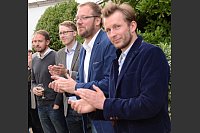 Abschiedsfeier für HK-Lokalchef Herbert Gontek - von links: HK-Mitarbeiter Sven Hauhart und die HK-Redakteure Philipp Kreutzer, Marc Uthmann und Jonas Damme. - © Foto: Jan Herrmann