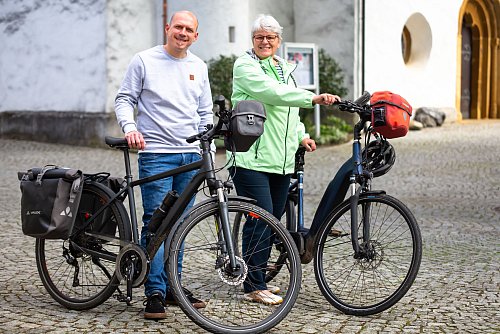 Christian Stephan und Sabine Froböse organisierten die Fahrradtour nach Hannover. - © Andre Schneider