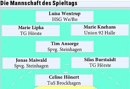 Immer montags stellt die Sportredaktion des "Haller Kreisblatts" ihre Mannschaft des Spieltags auf. - © Dennis Bleck