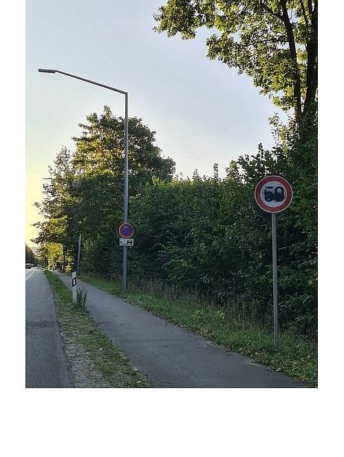Mehrere Autofahrer dokumentierten das mit schwarzer Farbe besprühte Verkehrsschild an der Osnabrücker Straße. Foto: NW - © NW