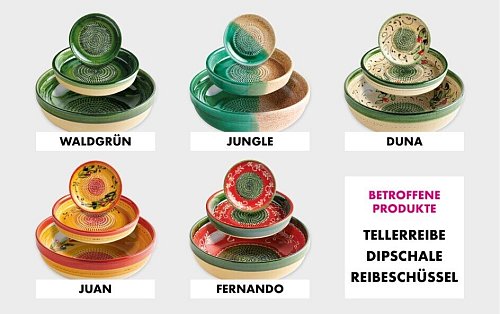 Das sind die vom Rückruf betroffenen Designs der Keramikmanufaktur Evergrate. - © Kundeninformation der evergrate/ Carbon Clouds GmbH