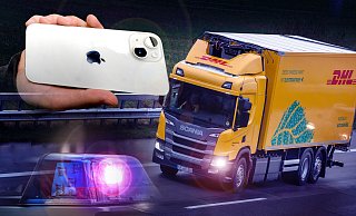 Auf dem Weg vom Kreis Gütersloh nach Bielefeld sind aus dem Auflieger eines Lasters hochwertige Apple-Geräte gestohlen worden. Die Polizei ermittelt. Jetzt steht fest: Bereits im vergangenen Jahr hat sich auf nahezu der gleichen Strecke schon ein solcher Fall ereignet. - Montage, Fotos: Andreas Frücht, dpa