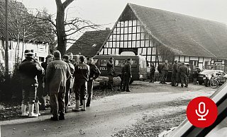 Bereits am Morgen nach dem Verschwinden suchten Hunderte Polizeibeamte und Rettungskräfte nach dem kleinen Mädchen rund um ihr Zuhause in Versmold-Peckeloh. - Matthias Foede