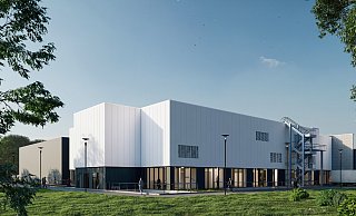 So soll das neue Produktionsgebäude bei Simtra nach Fertigstellung aussehen. - Simtra