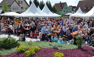 Auf dem Marktplatz sorgen Weinmarkt und Heidefest wieder für viele Besucher. - Sonja Faulhaber