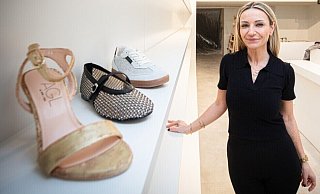 Gökben Bostanci eröffnet gemeinsam mit ihrem Bruder Gökay ein Schuhgeschäft in der Bielefelder Altstadt. Das Geschwisterpaar aus Halle kennt die Modebranche gut. - Mike-Dennis Müller