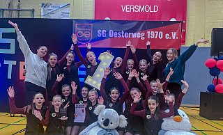 Footloose jubelte in Versmold über den Sieg zum Auftakt in die Kinderlandesliga. - Marces Schramm