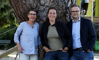 Anke Ruprecht (Vorsitzende, v. l.), Bürgermeisterkandidatin Edda Sommer und Daniel Kühnpast (Vorsitzender) blicken optimistisch auf die Kommunalwahl am 14. September. - SPD
