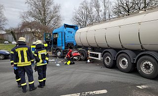 Ein Tankzug ist in Versmold mit einem Roller zusammengetoßen. - Marc Uthmann