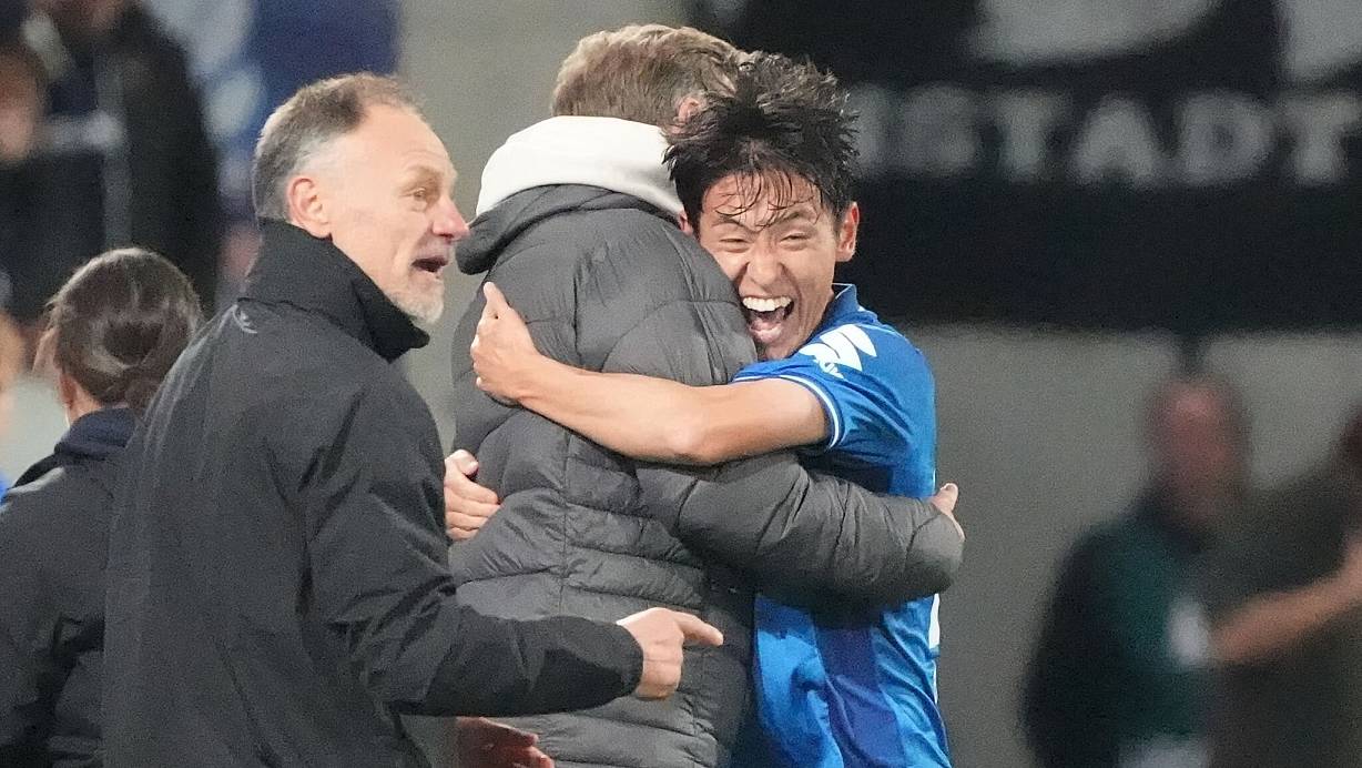 Der Darmstädter Hiroki Akiyama leitete das Darmstädter Torfestival gegen Schalke ein. | © Marc Schüler/dpa
