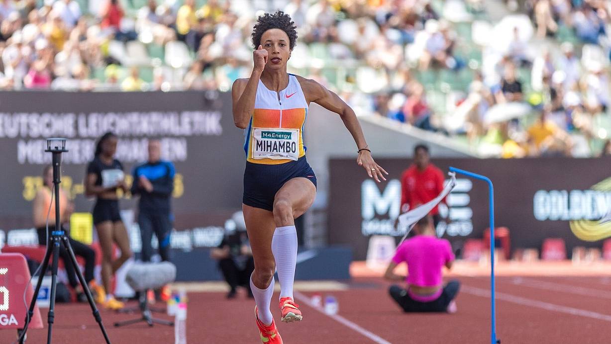 Weitsprung-Olympiasiegerin Malaika Mihambo gehört zu den größten Stars bei den Finals in Dresden. | © Frank Hammerschmidt/dpa