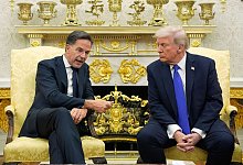 Nato-Generalsekretär Rutte und US-Präsident Trump - Alex Brandon/AP/dpa Nato-Generalsekretär Rutte und US-Präsident Trump - Alex Brandon/AP/dpa