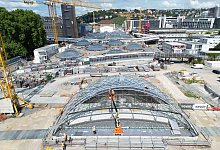 Baustelle Tiefbahnhof Stuttgart 21 - Eingangsportal - Bernd Weißbrod/dpa
