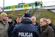 Bahnstrecke in Polen durch Sabotage beschädigt - KPRM/AP/dpa Bahnstrecke in Polen durch Sabotage beschädigt - KPRM/AP/dpa