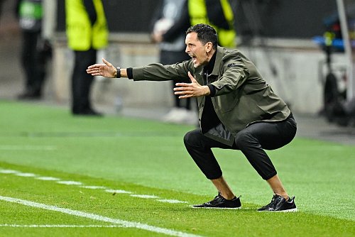 Eintracht Frankfurts Trainer Dino Toppmöller konnte mit der Leistung seines Teams nicht zufrieden sein. - © Uwe Anspach/dpa