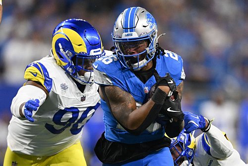 Die Los Angeles Rams machten den Detroit Lions das Leben zum Saisonstart richtig schwer. - © David Dermer/AP/dpa