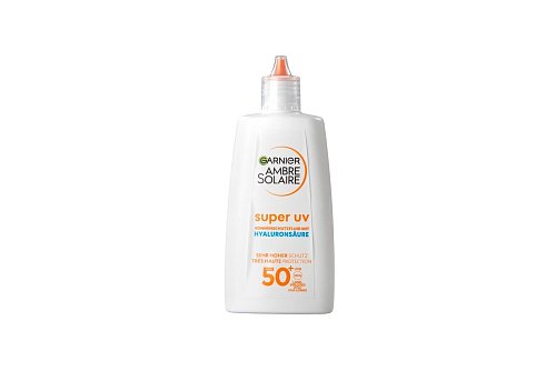 Ebenfalls auf Platz 1: das «Super UV Sonnenschutzfluid mit Hyaluronsäure» von Garnier Ambre Solaire (Note 1,7). - © Stiftung Warentest/dpa-tmn