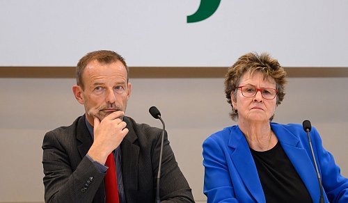 Die sächsische BSW-Führungsspitze will nun konstruktive Oppositionsarbeit leisten. - © Robert Michael/dpa