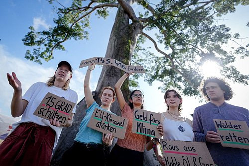 Auch deutsche Klimaschützer sind nach Brasilien gereist. - © Kay Nietfeld/dpa
