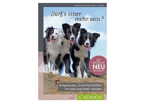 «Darf’s einer mehr sein? Entspanntes Zusammenleben mit zwei und mehr Hunden», Madeleine Franck, Rolf C. Franck, Cadmos Verlag (2023), ISBN: 978-3-8404-2072-6, 128 Seiten, 19,99 Euro. - © Cadmos/dpa-tmn
