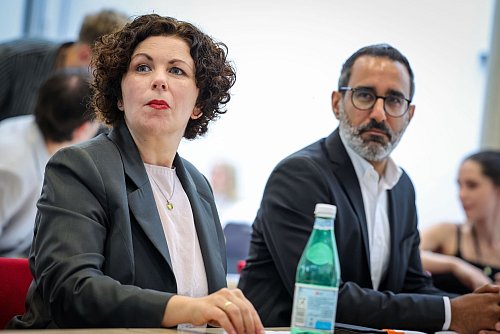 Amira Mohamed Ali und Amid Rabieh nehmen am Gründungskongress teil. - © Christoph Reichwein/dpa