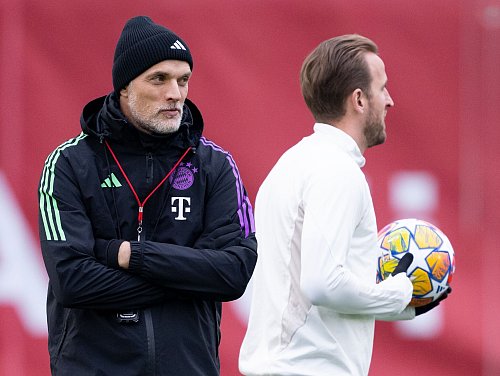 Ein Wiedersehen gibt es nun bei den Three Lions für Thomas Tuchel (l) mit Harry Kane. - © Sven Hoppe/dpa