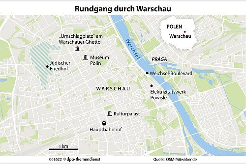 Zwischen Moderne und Mahnung: Die Altstadt Warschaus wurde nach dem Krieg originalgetreu wieder aufgebaut – und ist heute Unesco-Welterbe. - © dpa-infografik GmbH/dpa-tmn