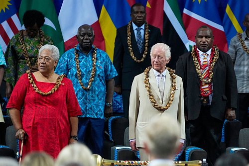Gerade Inseln im Pazifik, wie auch Samoa, sind vom Untergang bedroht. - © Rick Rycroft/AP POOL/dpa