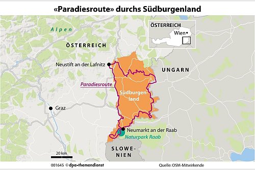Unterwegs auf der «Paradiesroute»: Das klingt verheißungsvoll. Und ist es auch - schlicht, weil man den Tourismus fern der Alpen lange Zeit verschlafen hat. - © dpa-Infografik/dpa-tmn