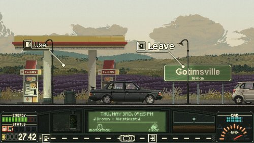 Kein Roadtrip ohne Sprit: Tankstopp in «Keep Driving» - © Y/CJ/Y/dpa-tmn