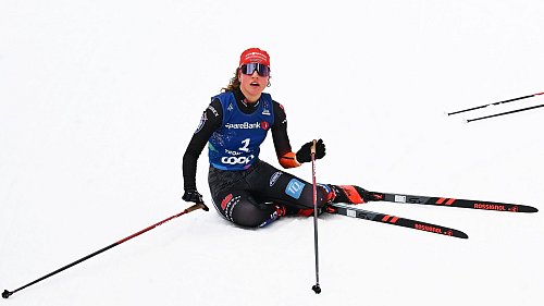Platt nach dem Lauf: Nathalie Armbruster. - © Hendrik Schmidt/dpa