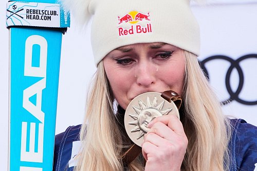 Tränen nach Platz zwei im Super-G von Sun Valley: Lindsey Vonn. (Archivbild) - © John Locher/AP/dpa