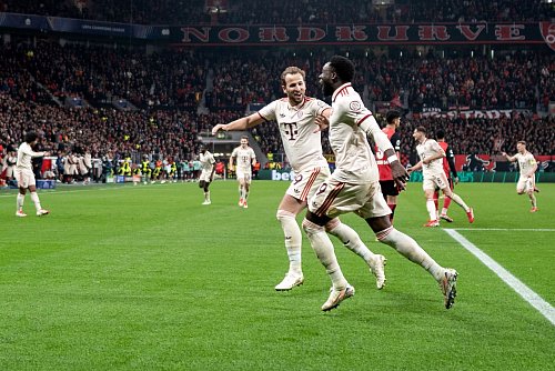Harry Kane besiegte Bayer Leverkusen mit vier Scorerpunkten in zwei Spielen fast im Alleingang. - © Fabian Strauch/dpa