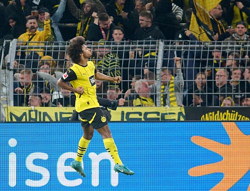 Immer wieder Adeyemi: Der BVB-Angreifer schoss schon bei der U21 Tore wie am Fließband. - © Bernd Thissen/dpa