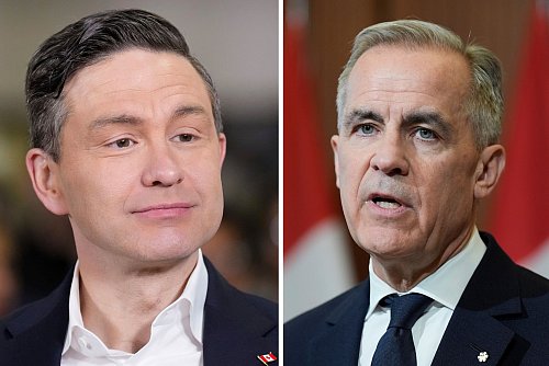 Carney und Poilievre wollen Premierminister von Kanada werden. (Archivbilder) - © Adrian Wyld/Chris Young/The Canadian Press/AP/dpa