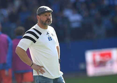 HSV-Trainer Steffen Baumgart stellte seine Startelf um. - © Daniel Bockwoldt/dpa