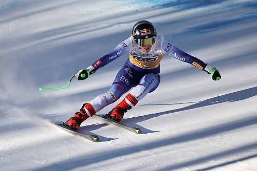 Lokalmatadorin Sofia Goggia war in Cortina nicht zu schlagen. - © Marco Trovati/AP/dpa