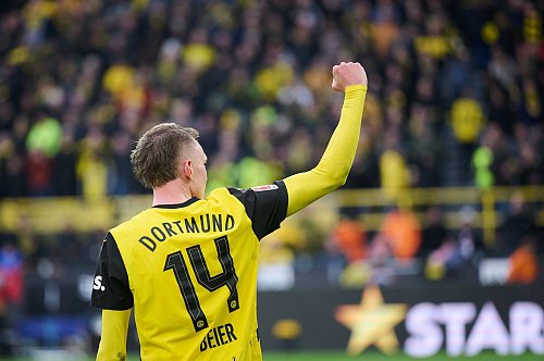 Maximilian Beier traf erstmals doppelt für den BVB. - © Bernd Thissen/dpa