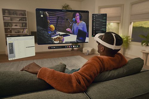 Virtuelle Realität kann die Quest 3S, aber auch virtuelle Inhalte in den gefilmten Raum einblenden ist mit der verbauten Hardware kein Problem. - © Meta/dpa-tmn