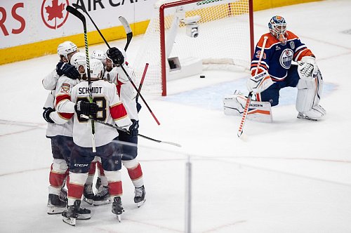 Der Jubel der Florida Panthers traf die Fans der Oilers. - © Jason Franson/The Canadian Press/AP/dpa