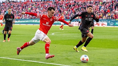 Der Mainzer Flügelflitzer Paul Nebel macht Druck. - © Torsten Silz/dpa