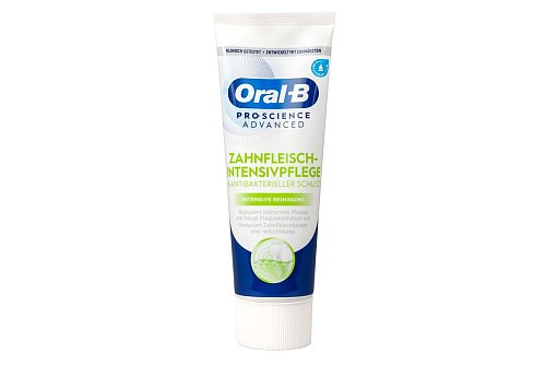 Eine von zwei Zweitplatzierten: die «Zahnfleisch Intensivpflege» von Oral-B Pro Science Advanced (Note: 1,4). - © Thomas Voßbeck/Stiftung Warentest/dpa-tmn
