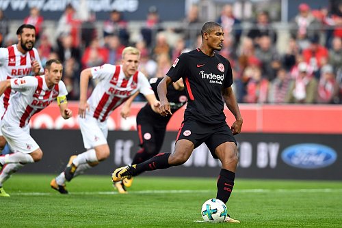 Sébastien Haller war am 20. September 2017 der letzte Siegtorschütze von Eintracht Frankfurt bei einem Bundesliga-Auswärtsspiel gegen den 1. FC Köln. (Archivbild) - © picture alliance / Federico Gambarini/dpa