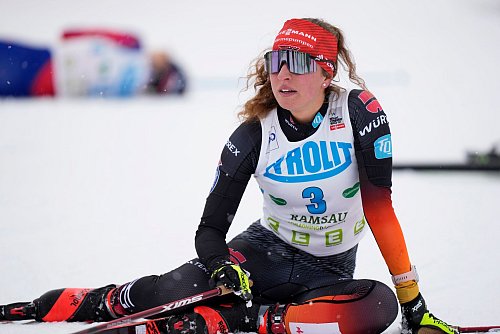 Nathalie Armbruster belegt Rang vier. - © Matthias Schrader/AP/dpa