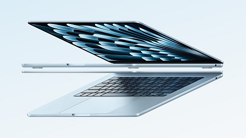 Neu ist auch Himmelblau als buntere Farbe zusätzlich zu den gewohnten Farbtönen des Macbook Air. - © Apple Inc./dpa-tmn