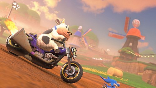 Früher Fan-Favorit: Die rasende Kuh in «Mario Kart World». - © Nintendo/dpa-tmn